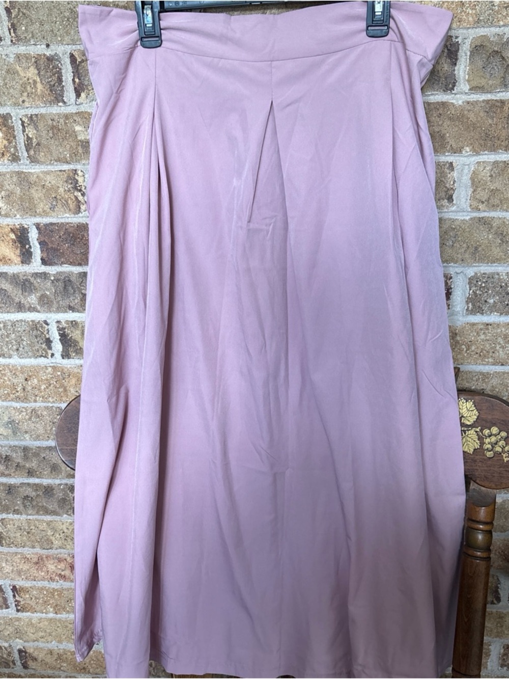 Dusty Rose Pleated Midi Skirt